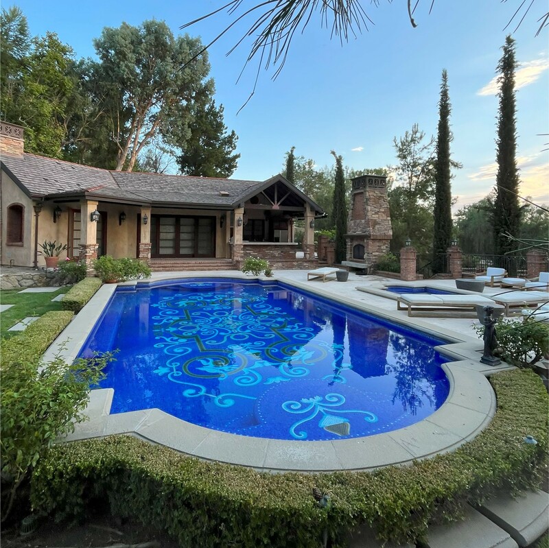 All glass tile pool